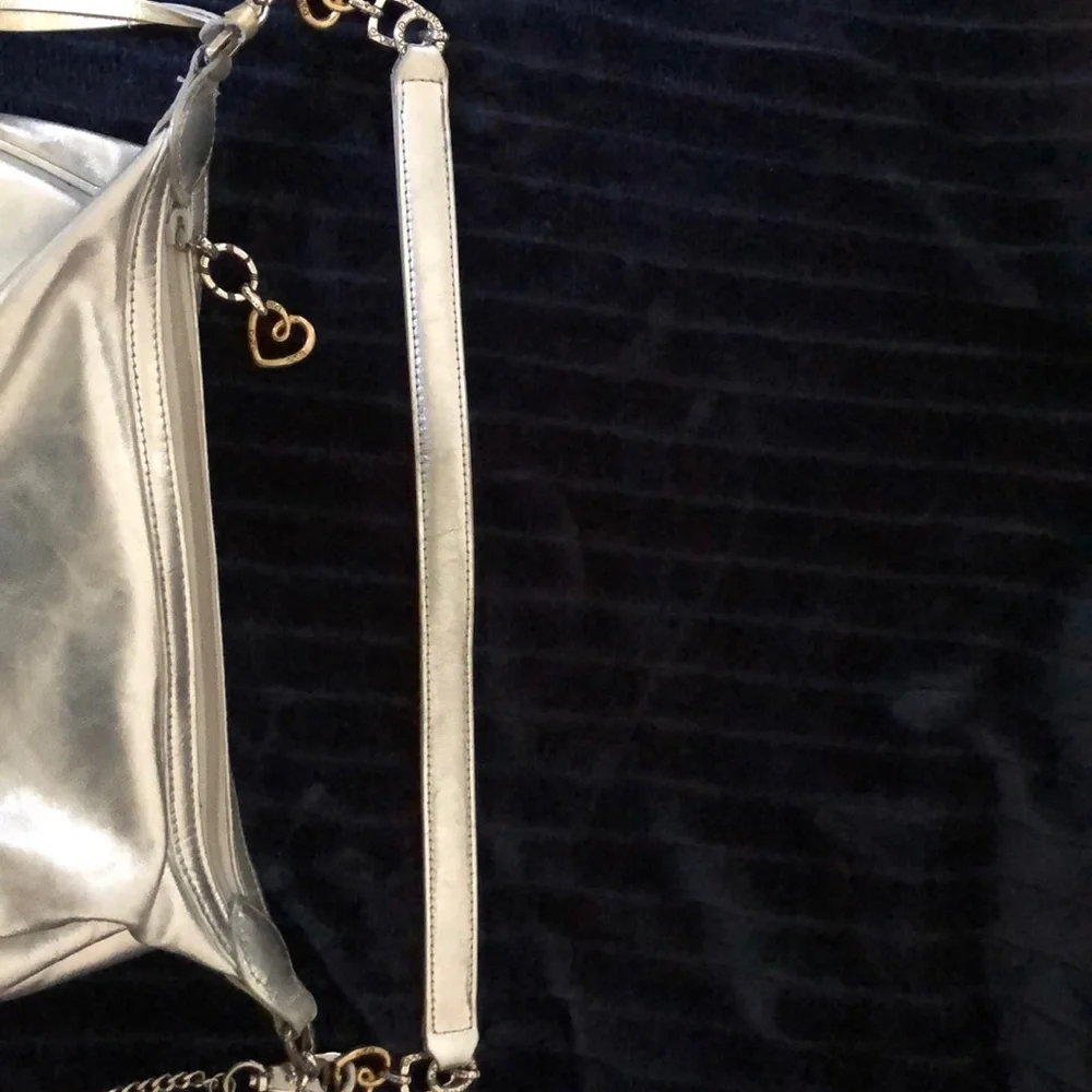 Brighton Liquid‎ Silver Shoulder Bag Reflective Metallic Baguette